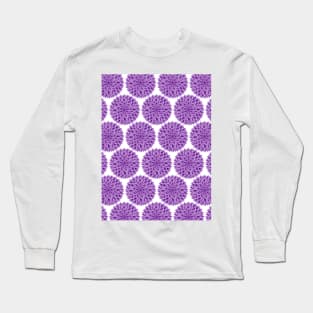 Purple Dahlia Floral Pattern Long Sleeve T-Shirt